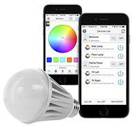 Wifi controlled multi color smart light bulb