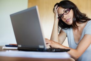 Queens A women having computer issues -Long Island Computer Consultants